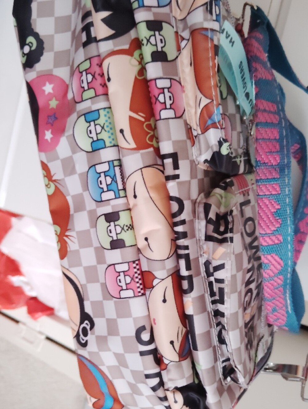 Harajuku Lovers Blue Multi-Color Graphic Crossbody Bag - Picture 4 of 4